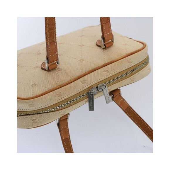 Pre Loved BURBERRY Beige Canvas Satchel Handbag Womens Bag - Picture 6 of 8